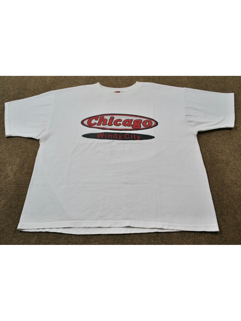 Chicago Illinois Windy City 90s Vintage State White Bulls Bears Shirt X-Large